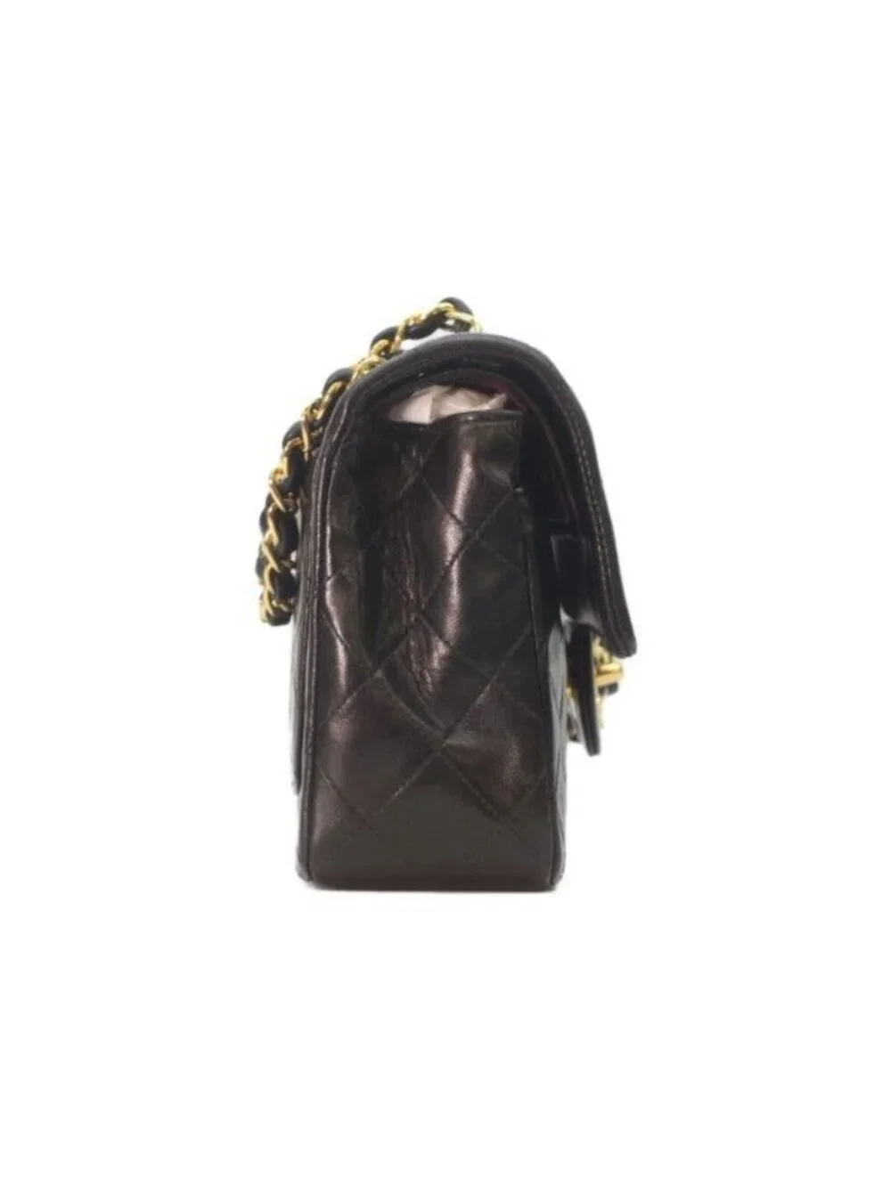 Chanel Black Lambskin Gold Double Flap Bag Quilted 23